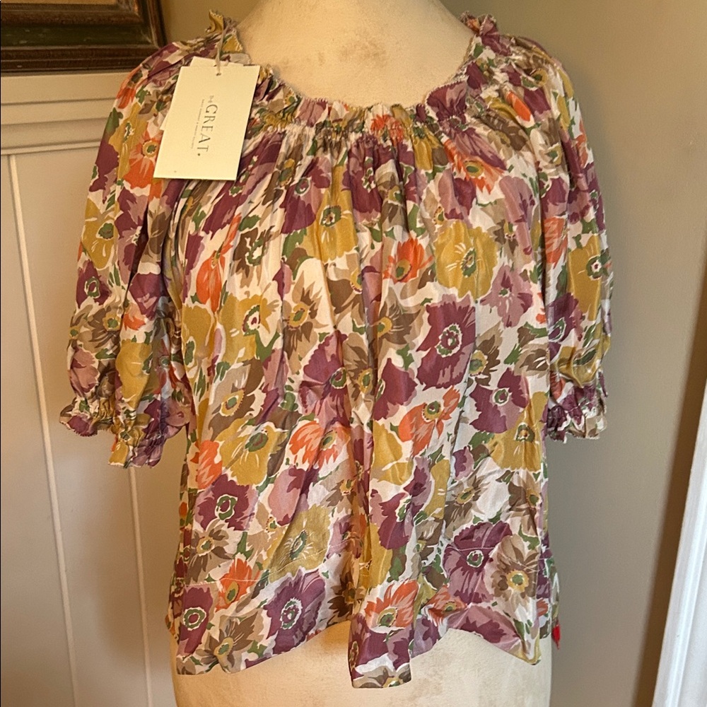 THE GREAT. Floral Blouse
